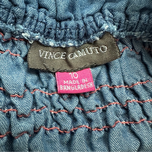 Vince Camuto Blue Smocked Puff Sleeve Girls Top Size 10 - Picture 5 of 6